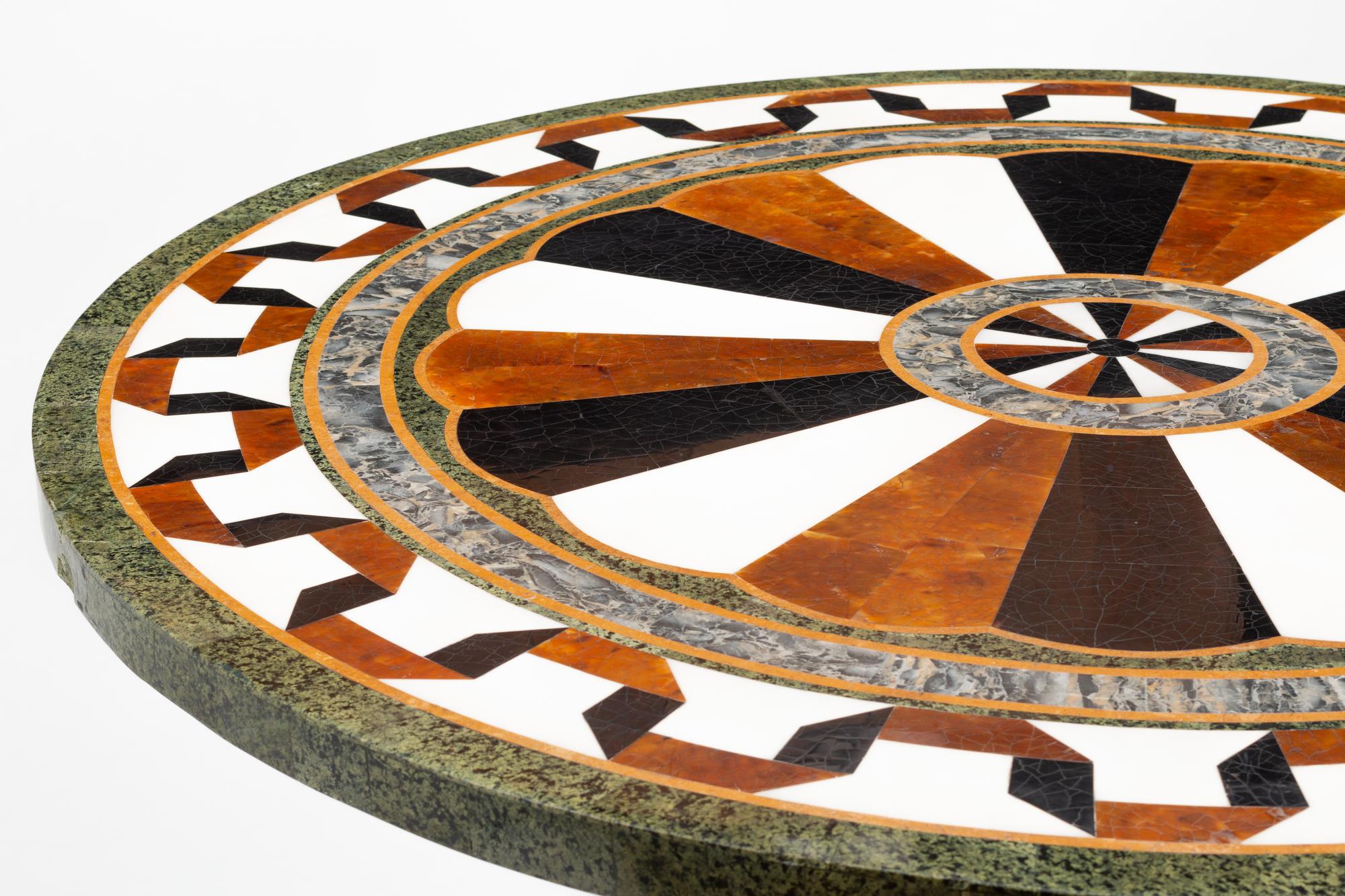An Italian Parcel Gilt Specimen Marble Center Table