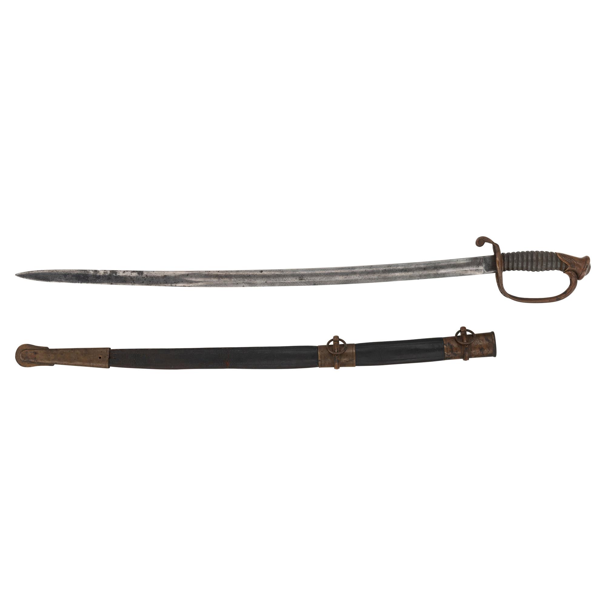 Unmarked 1850 Foot Officers Sword Presented to Lt. Joseph Spaulding, 19th Maine Infantry who Fought near the High Water Mark at Gettysburg