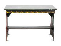 A Peter Hunt Paint-Decorated Dining Table and Benches