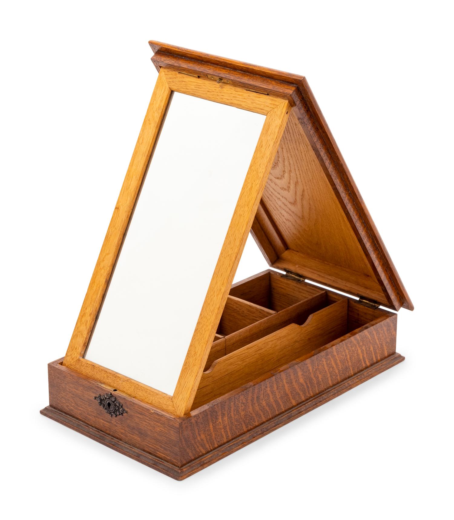 A Black Forest Gilt Metal Mounted Oak Box