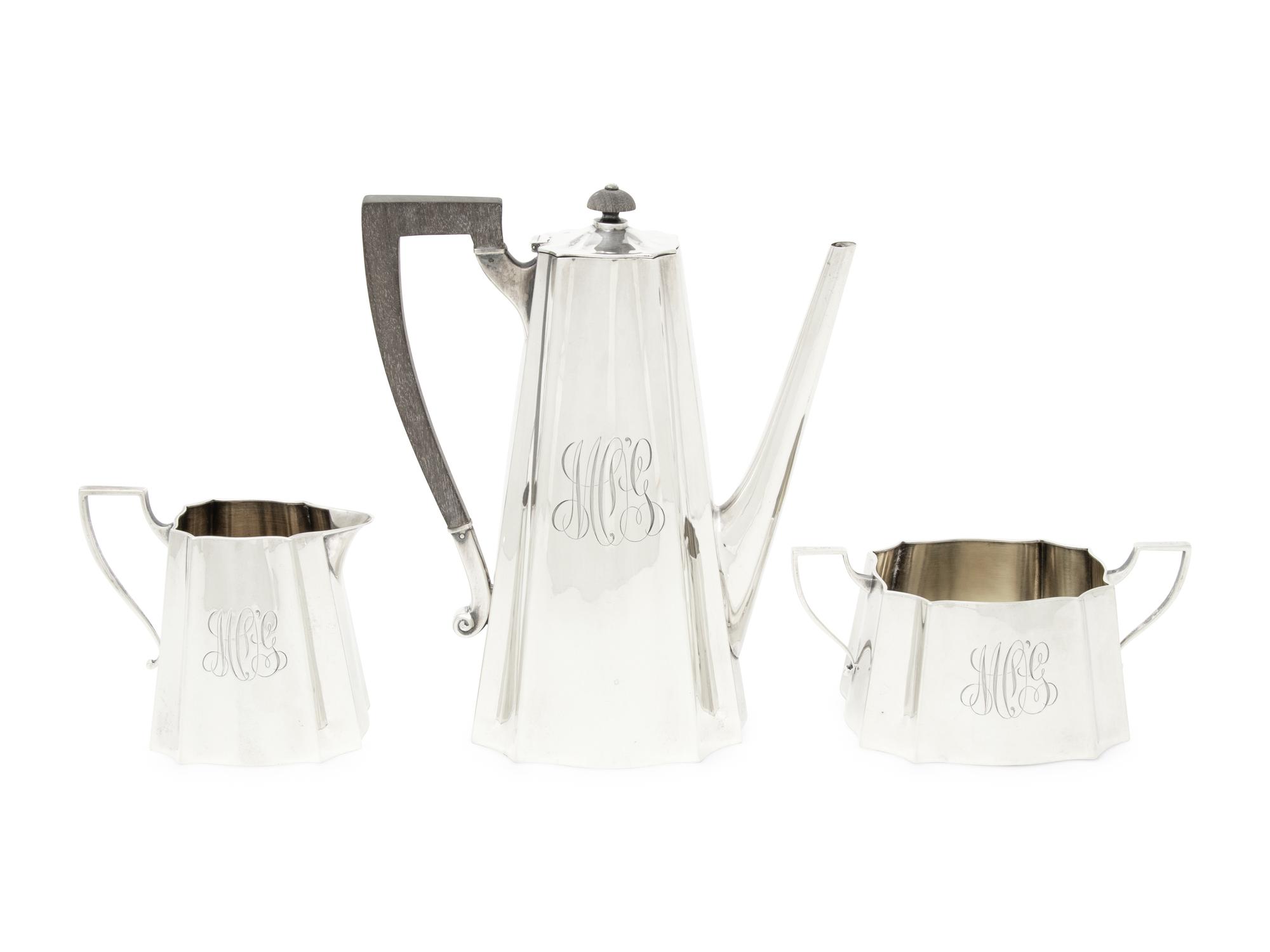 An American Silver Three-Piece Coffee Service