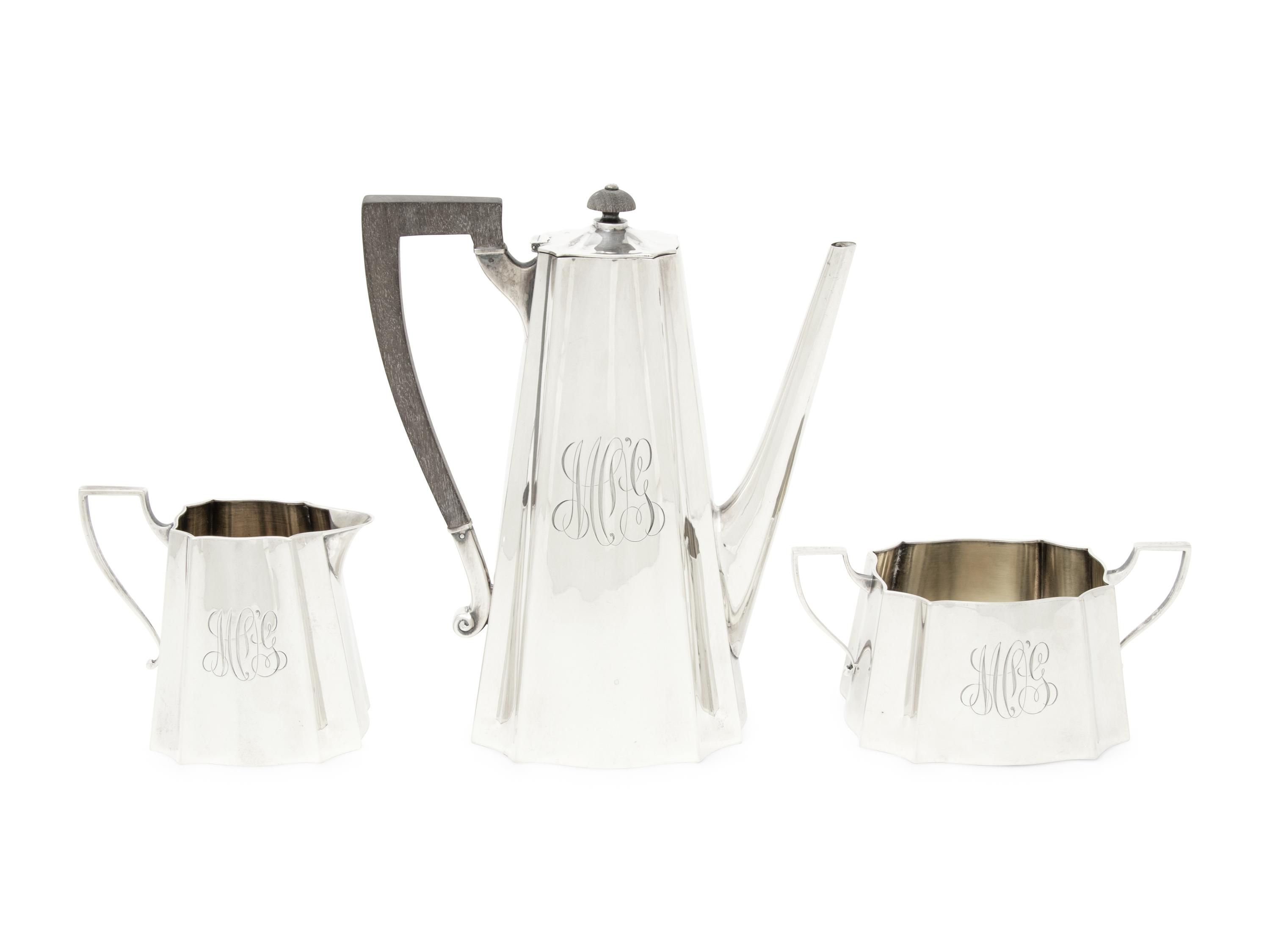An American Silver Three-Piece Coffee Service