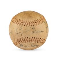 A 1938 Chicago Cubs Team Signed Autograph Baseball Featuring Gabby Hartnett and Charlie Grimm (Beckett Authentication Services Letter of Authenticity)