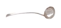 An English Silver Ladle, William Eley and William Fearn, London, 1801, having engraved terminal
