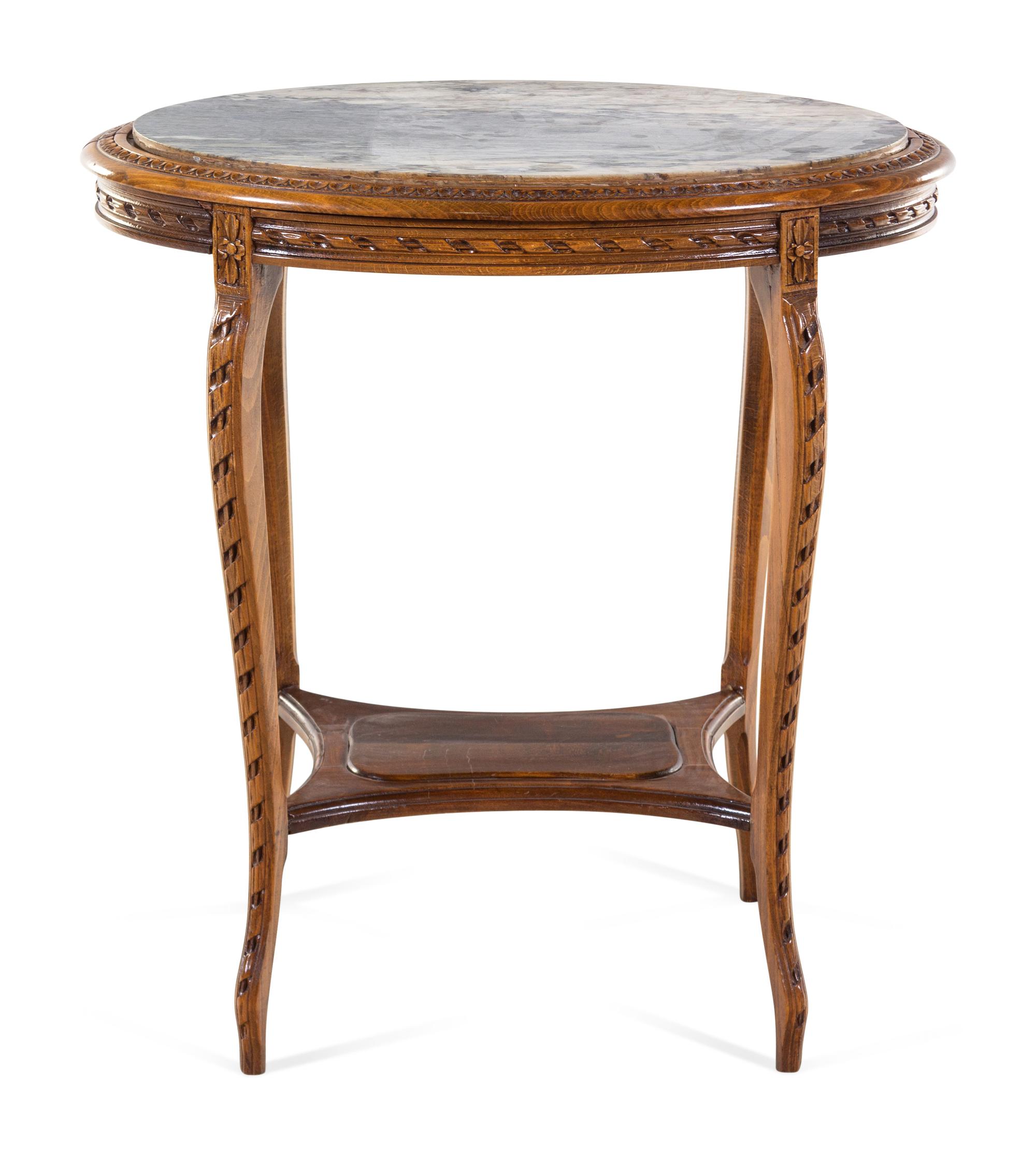 A Louis XVI Style Marble Top Side Table