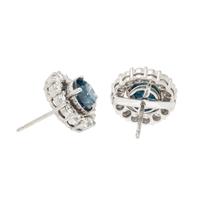 TREATED BLUE DIAMOND EARRINGS WITH DIAMOND JACKETS