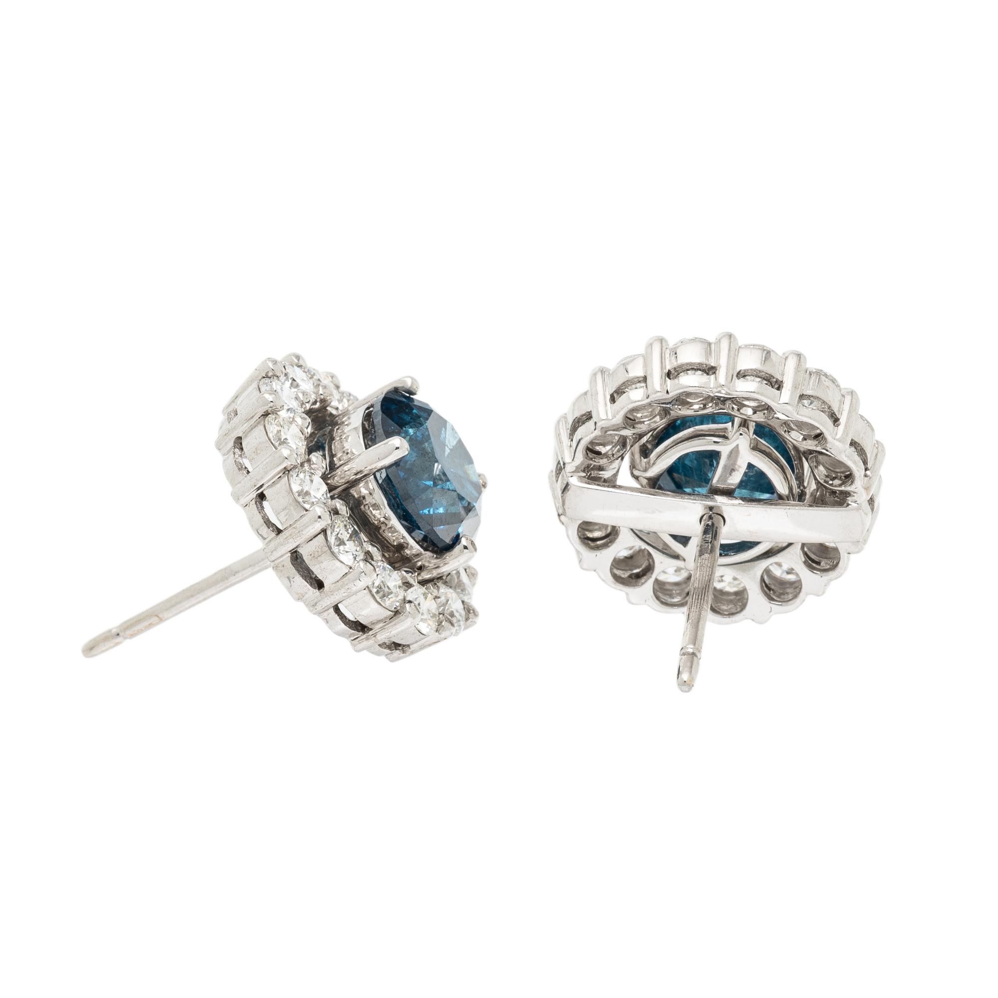TREATED BLUE DIAMOND EARRINGS WITH DIAMOND JACKETS