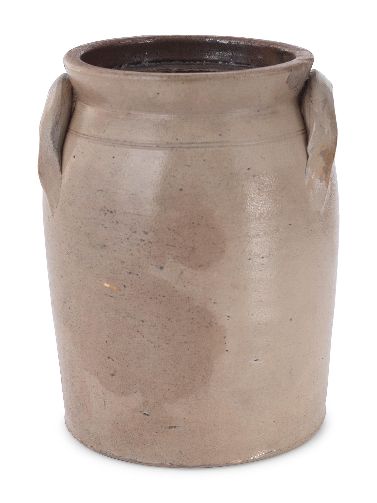 Two Cobalt Decorated Stoneware Crocks
