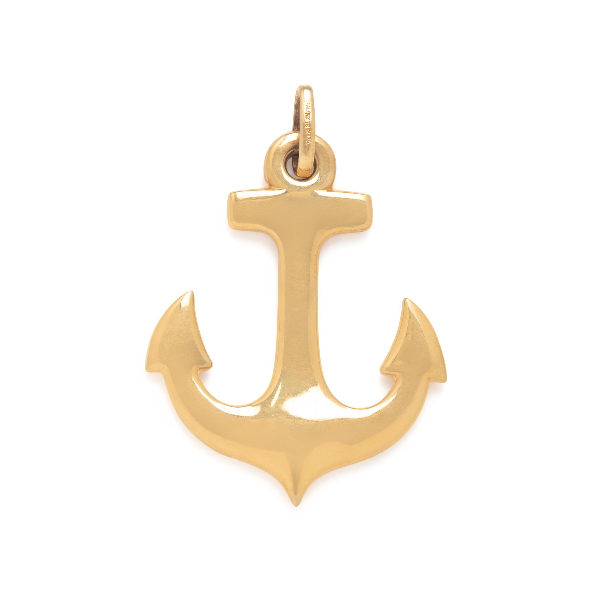 Yellow Gold Anchor Pendant