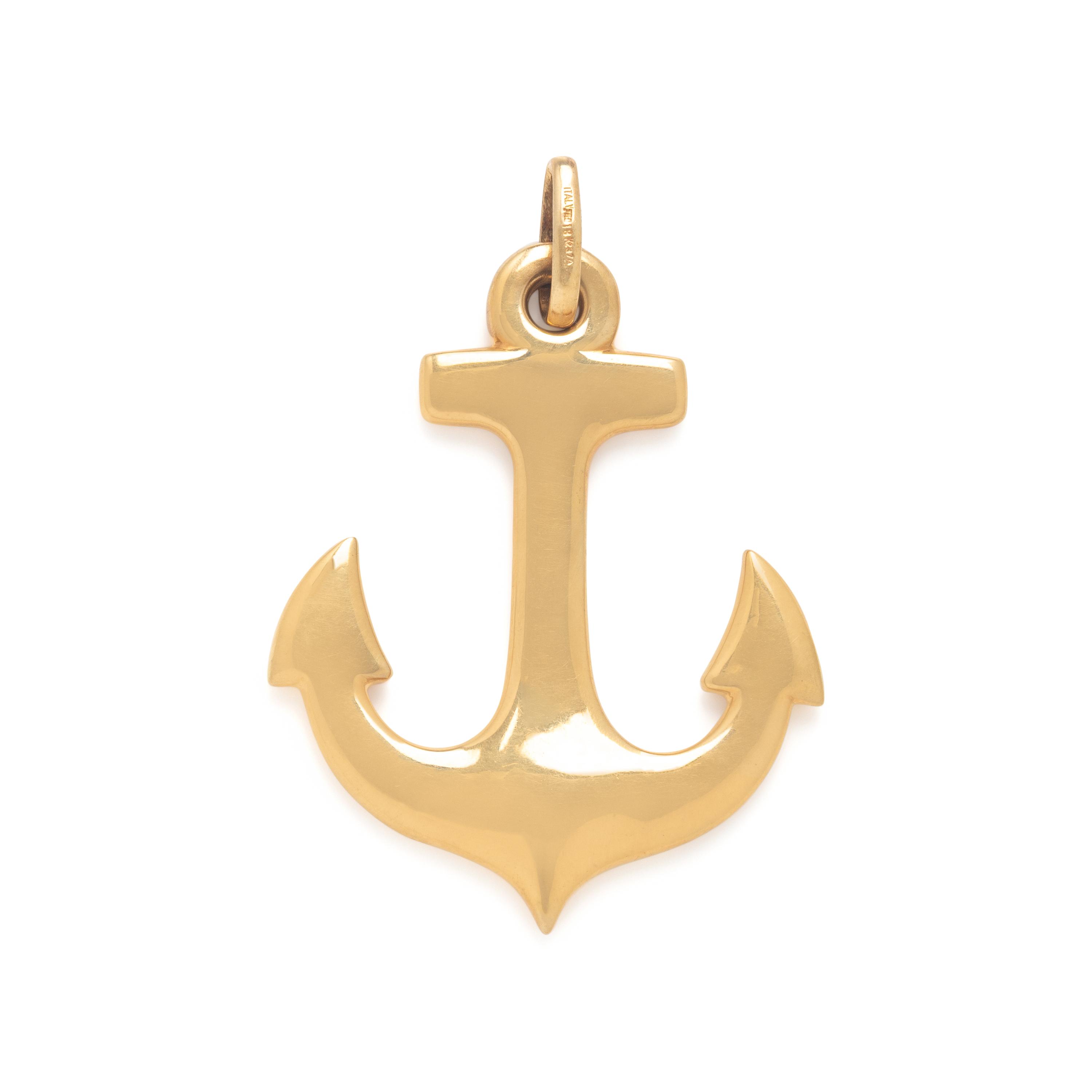 Yellow Gold Anchor Pendant
