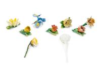 A Group of Nine Porcelain Flowers
