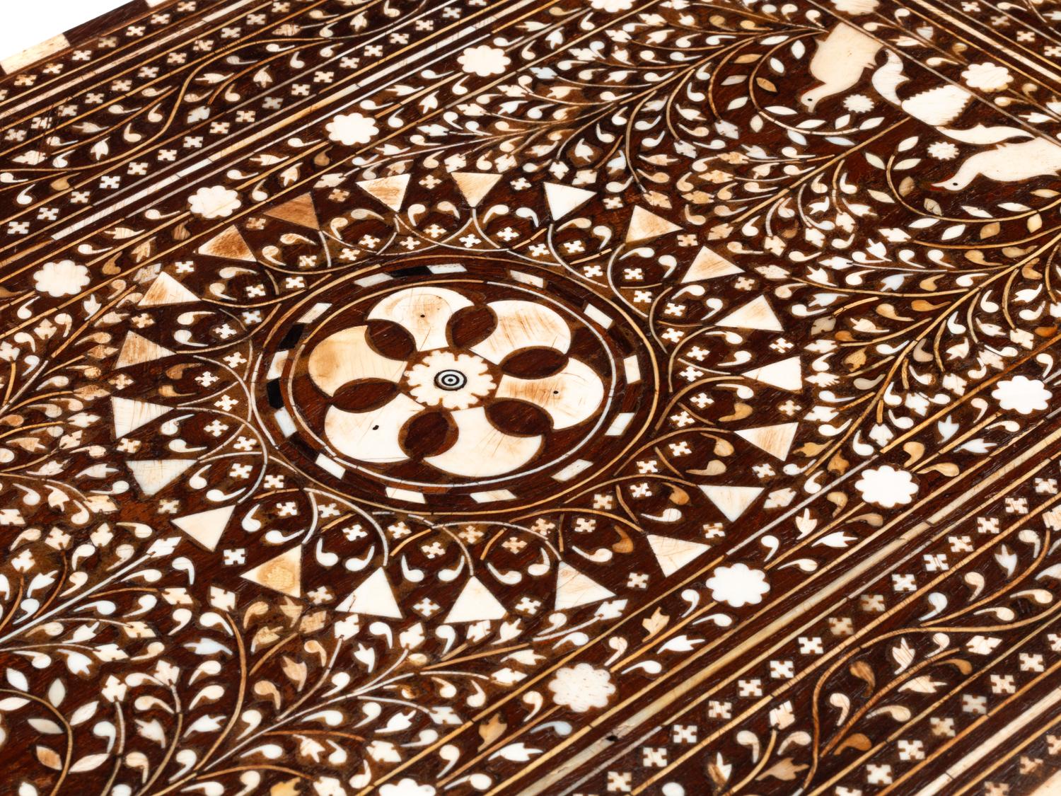 A Large Anglo-Colonial Bone-Inlaid Table Casket