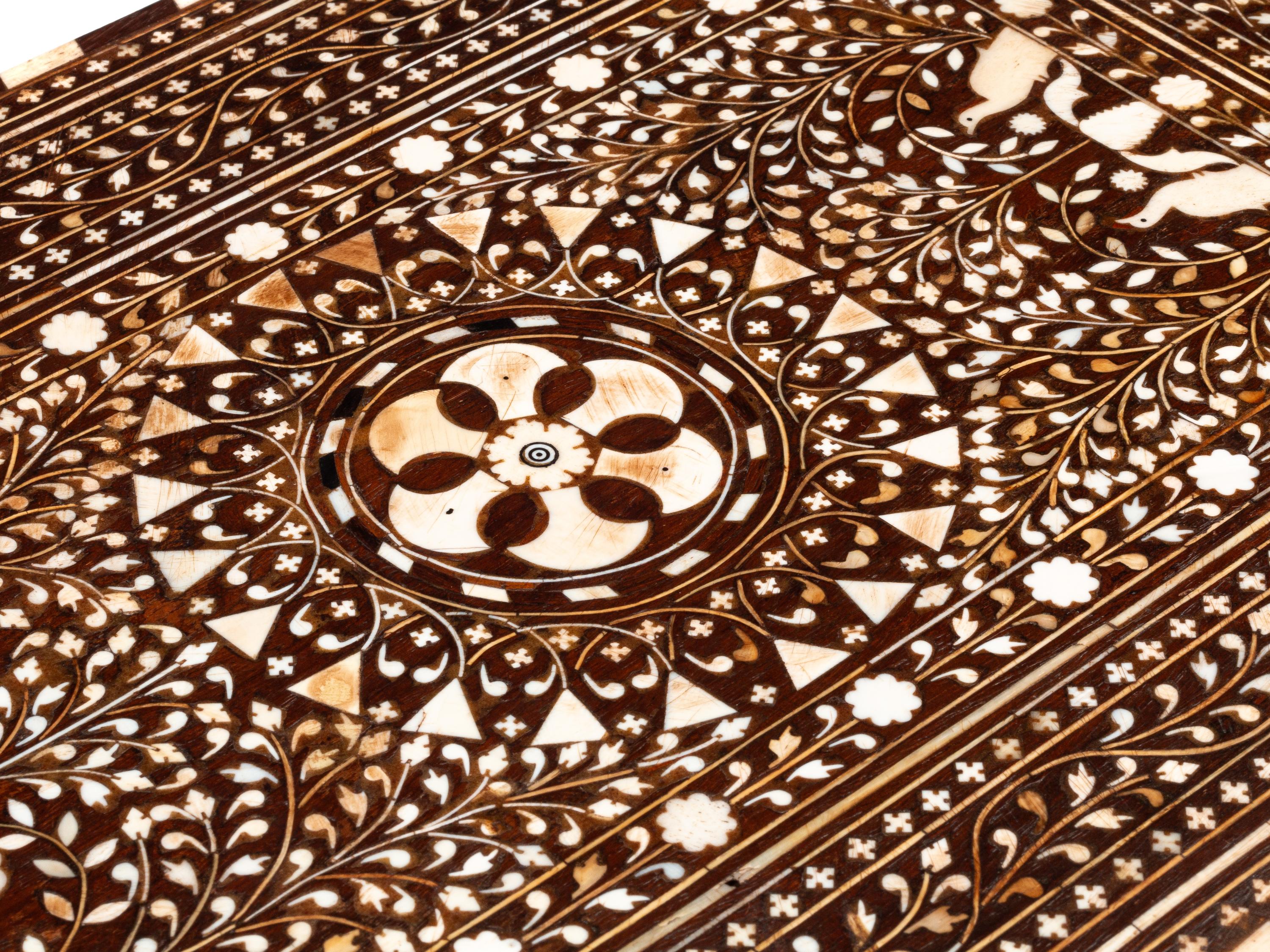 A Large Anglo-Colonial Bone-Inlaid Table Casket