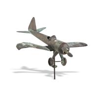A Patinated Copper Airplane Weathervane