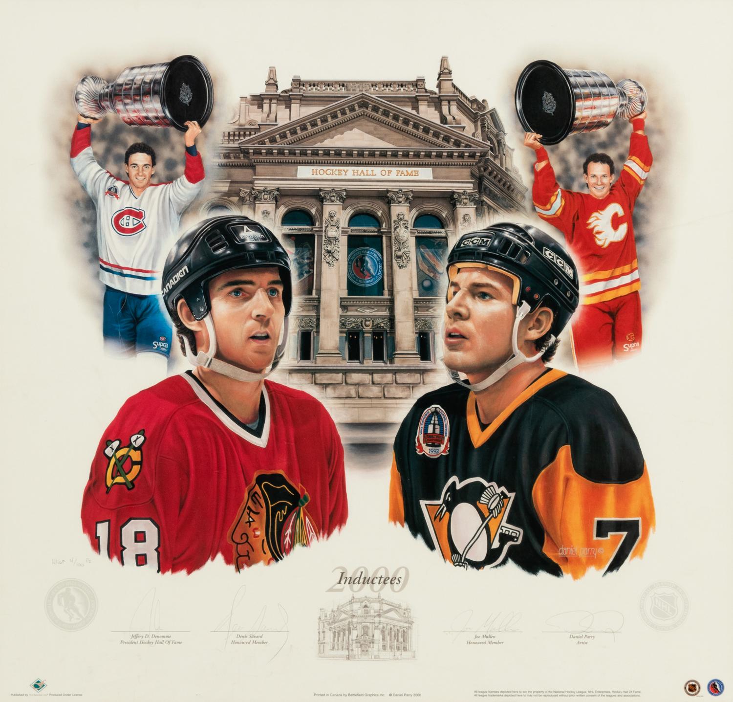 A 2000 Hockey Hall of Fame Daniel Parry Limited Edition Print Personally Gifted From Denis Savard,