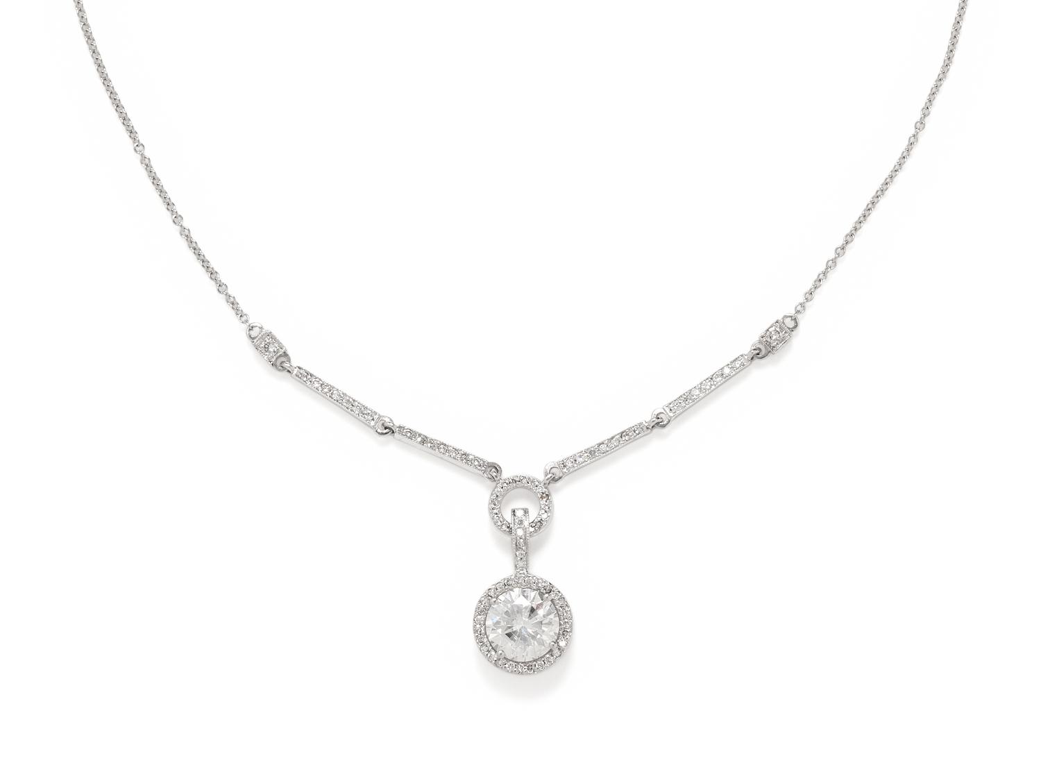 CLARITY-ENHANCED DIAMOND AND DIAMOND NECKLACE