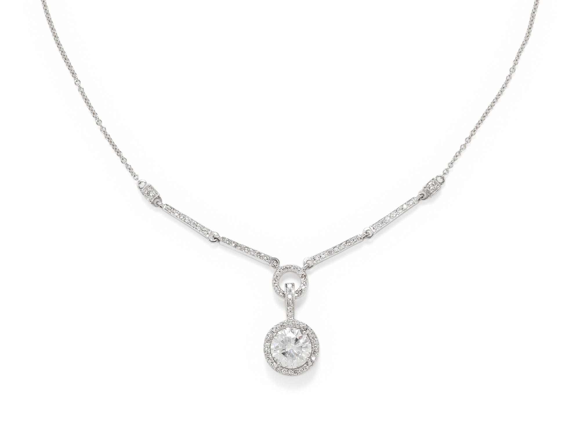 CLARITY-ENHANCED DIAMOND AND DIAMOND NECKLACE