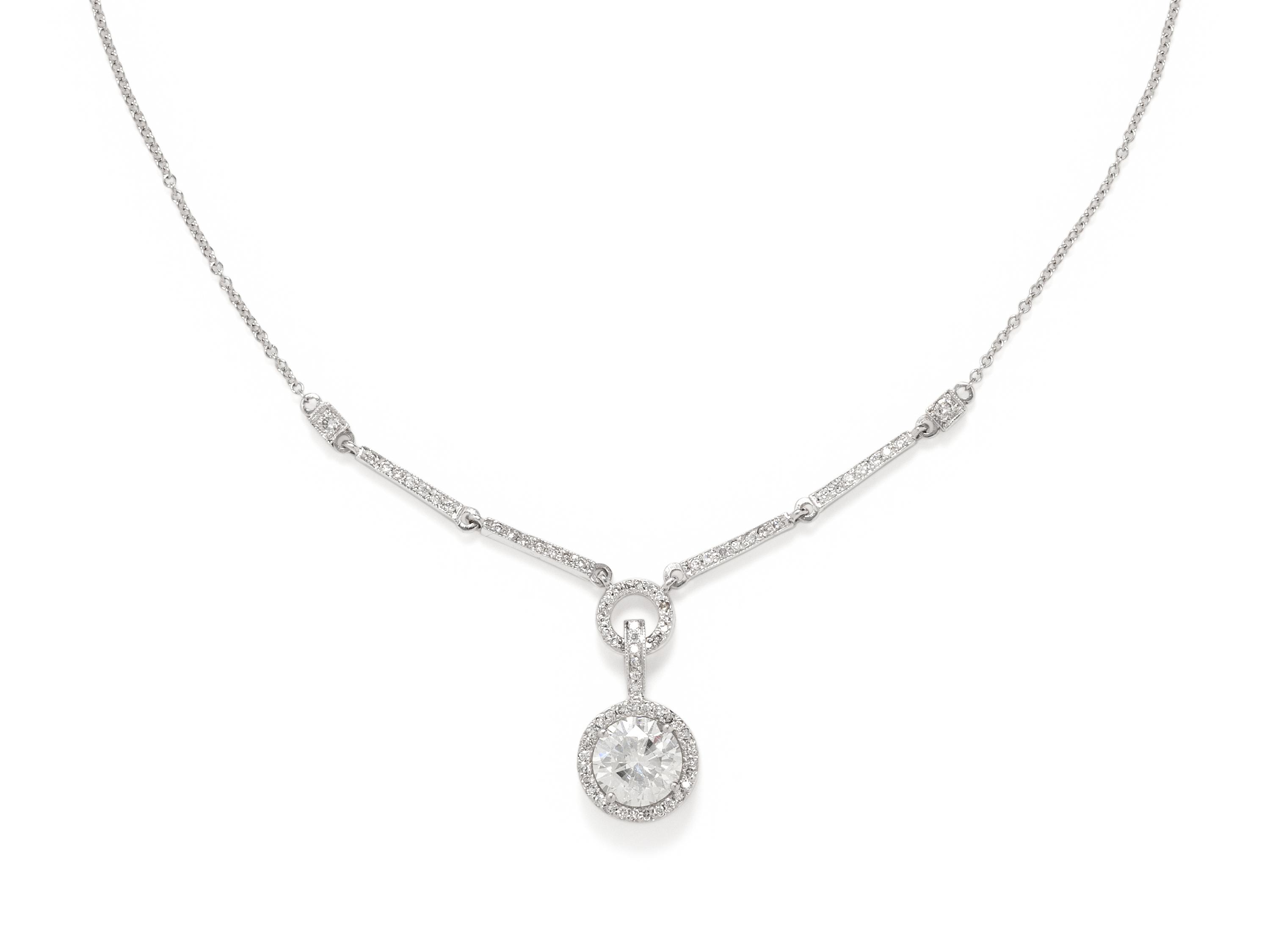 CLARITY-ENHANCED DIAMOND AND DIAMOND NECKLACE
