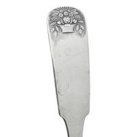 A Southern Federal Coin Silver Fiddle-Back Ladle with Cast Flower Basket