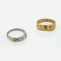 A Set of Two Gold Wedding Bands