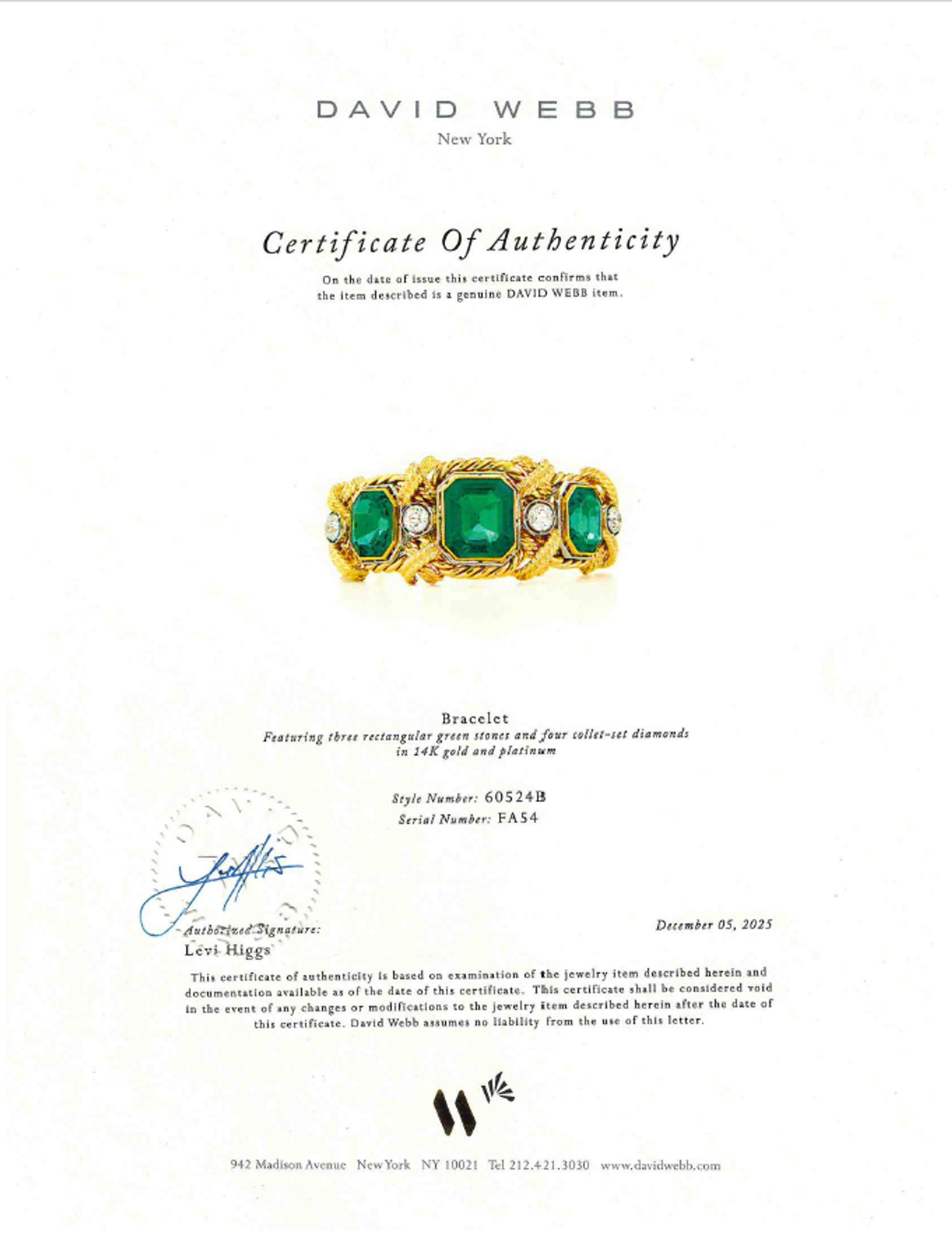 DAVID WEBB, YELLOW GOLD, DIAMOND AND GREEN GLASS BRACELET