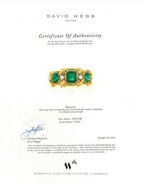 DAVID WEBB, YELLOW GOLD, DIAMOND AND GREEN GLASS BRACELET