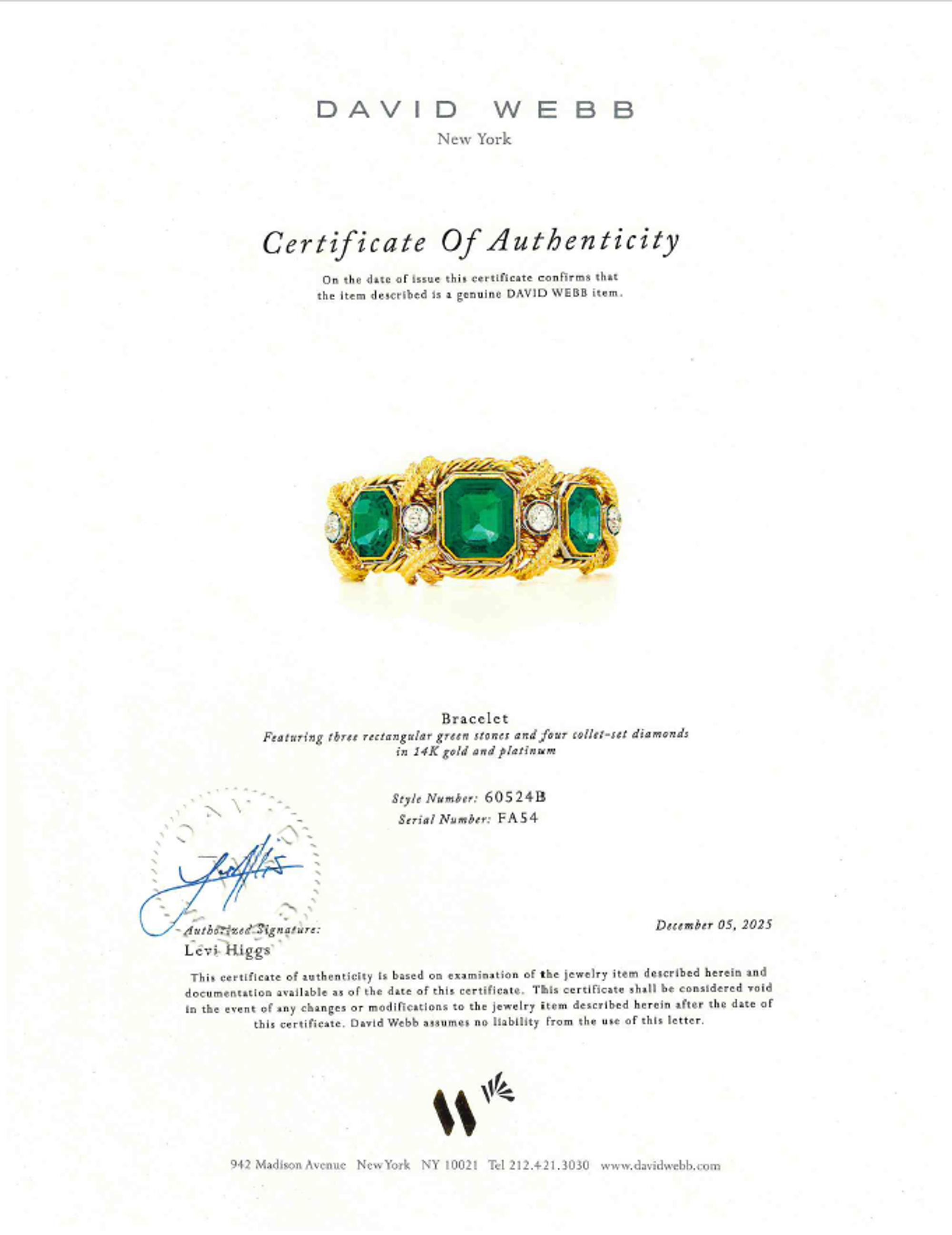 DAVID WEBB, YELLOW GOLD, DIAMOND AND GREEN GLASS BRACELET