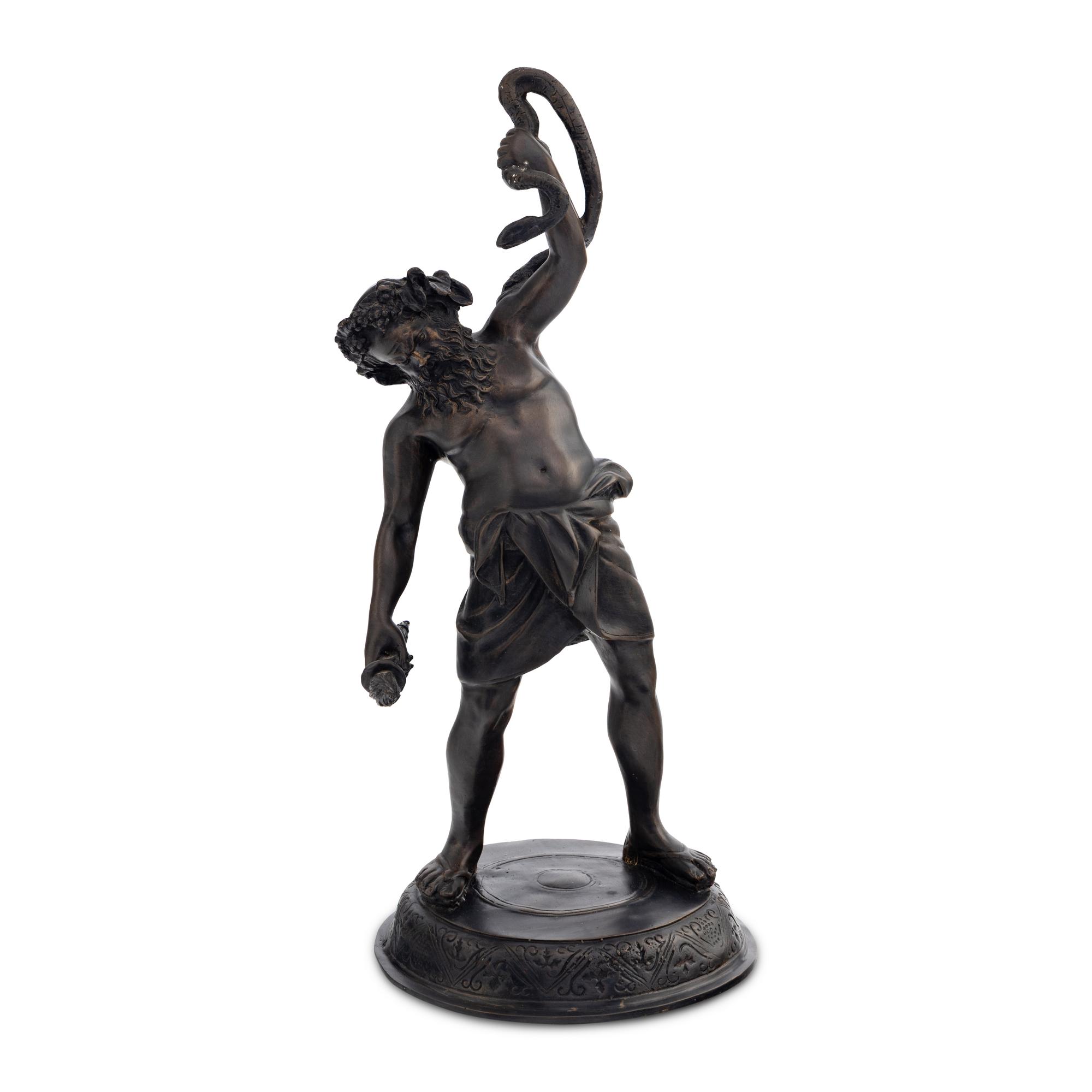 A Cast Metal Figure of Silenus
