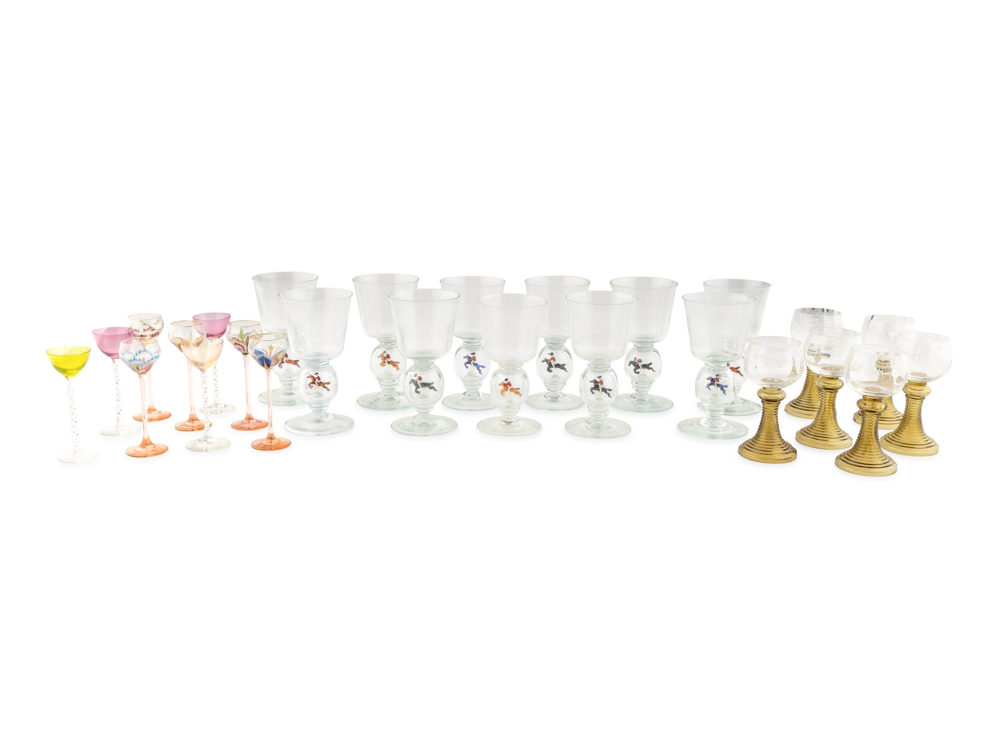 A Group of Continental Glass Stemware