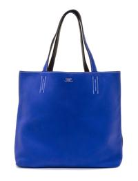 An Hermes Graphite/Bleu Electric 45cm Taurillon Clemence Double Sens Tote, 17.5" x 15.5" x 5".