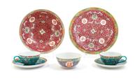 A Partial Set of Chinese Famille Rose Porcelain Tea Service