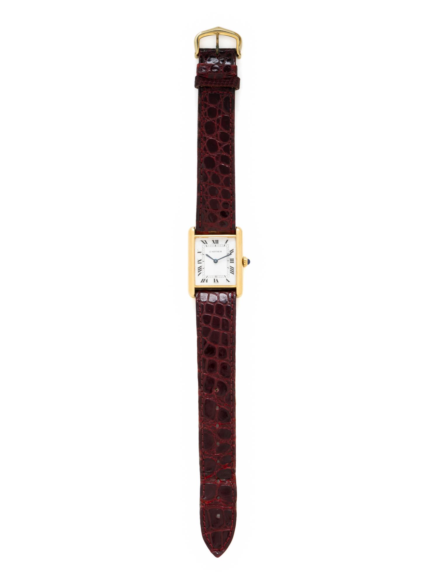 CARTIER, REF. 78086 18K YELLOW GOLD 'TANK LOUIS' WATCH