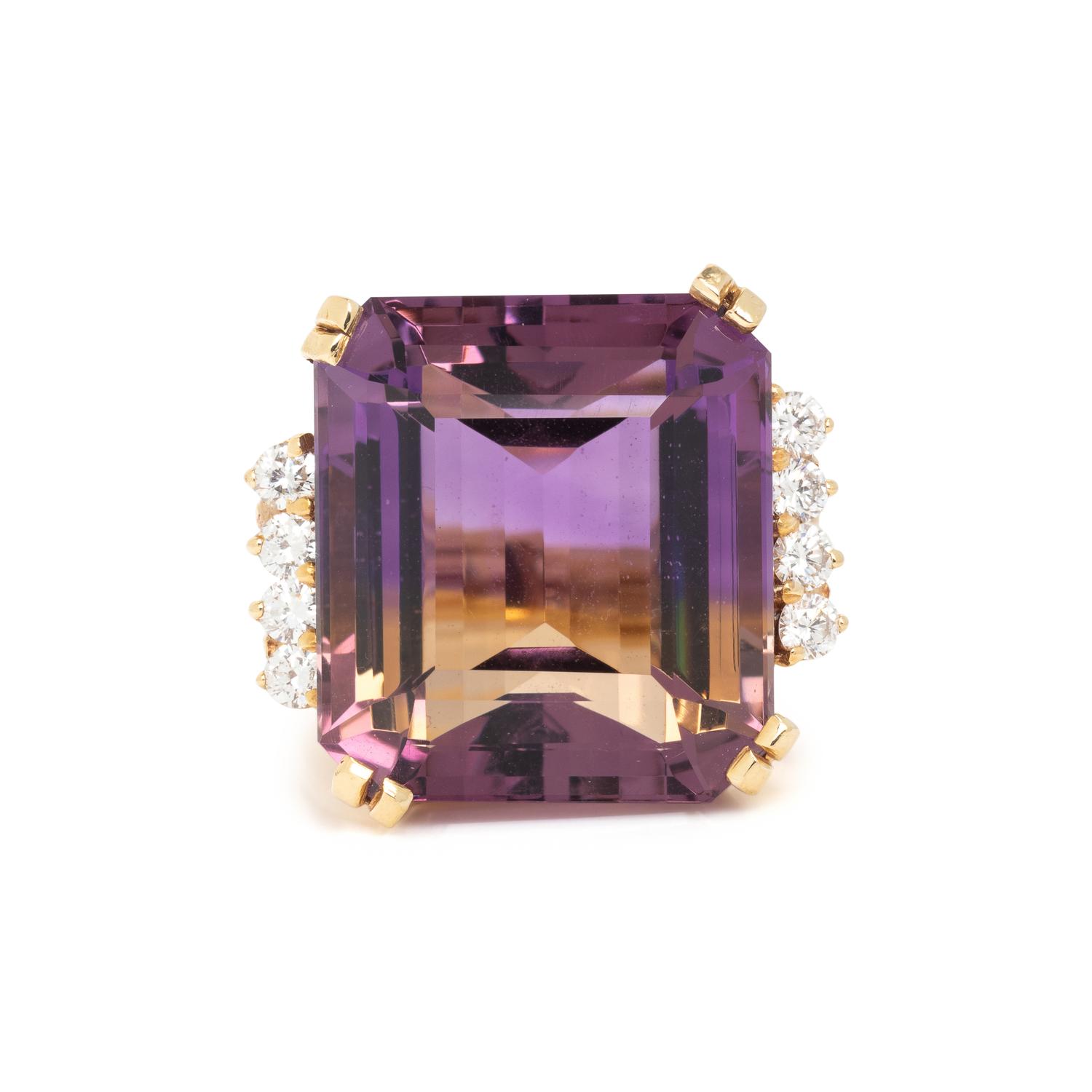AMETRINE AND DIAMOND RING