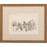 Harrison House, Pen and Ink Sketch by Alfred R. Waud