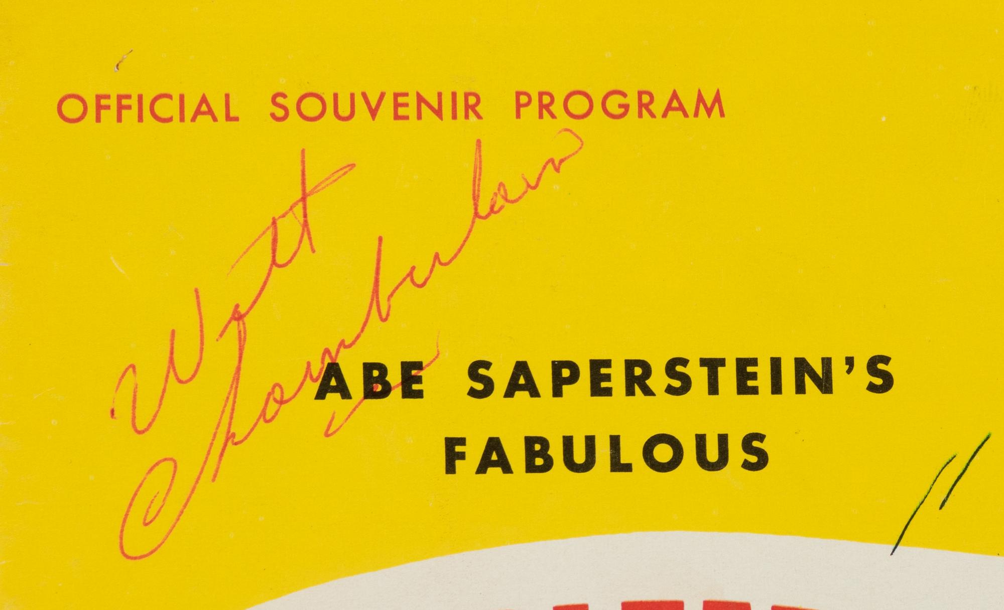 An Exceptional Wilt Chamberlain Signed Autograph Harlem Globetrotters Program (Beckett Authentication Services)