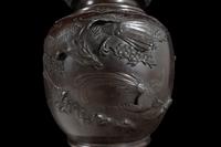 A Large Japanese Patinated Bronze Floor Vase