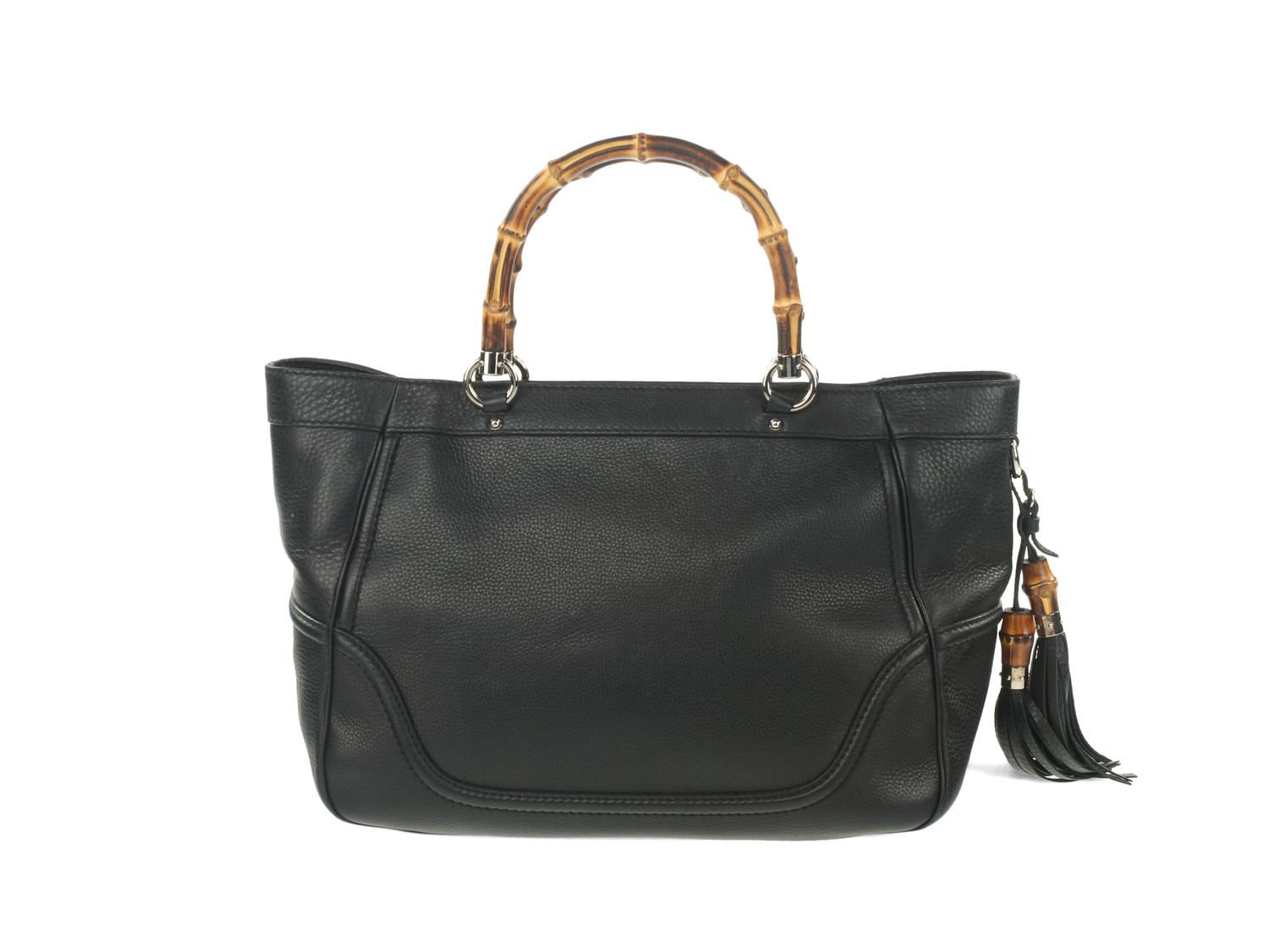 Gucci Black Tote with Bamboo Handle