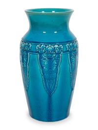 A Theodore Deck Turquoise Glazed Earthenware Vase