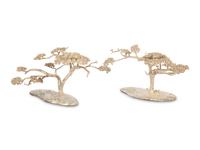 Two Patrick Mavros Silver Acacia Candelabra