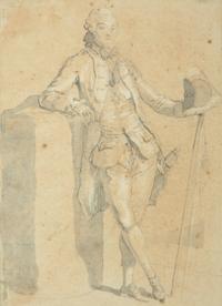 Portraits of Fashionable Gentlemen (two drawings)