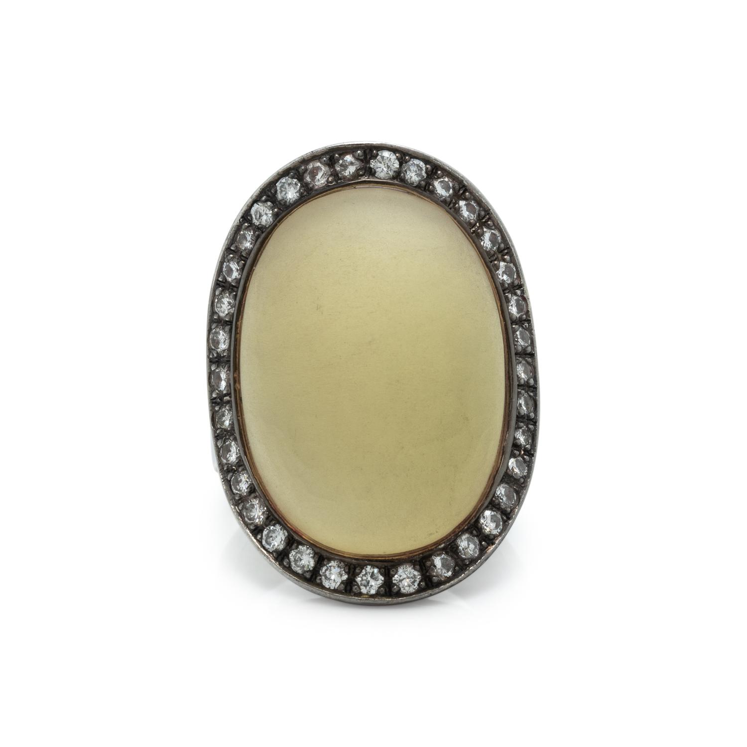 QUARTZ AND DIAMOND RING
