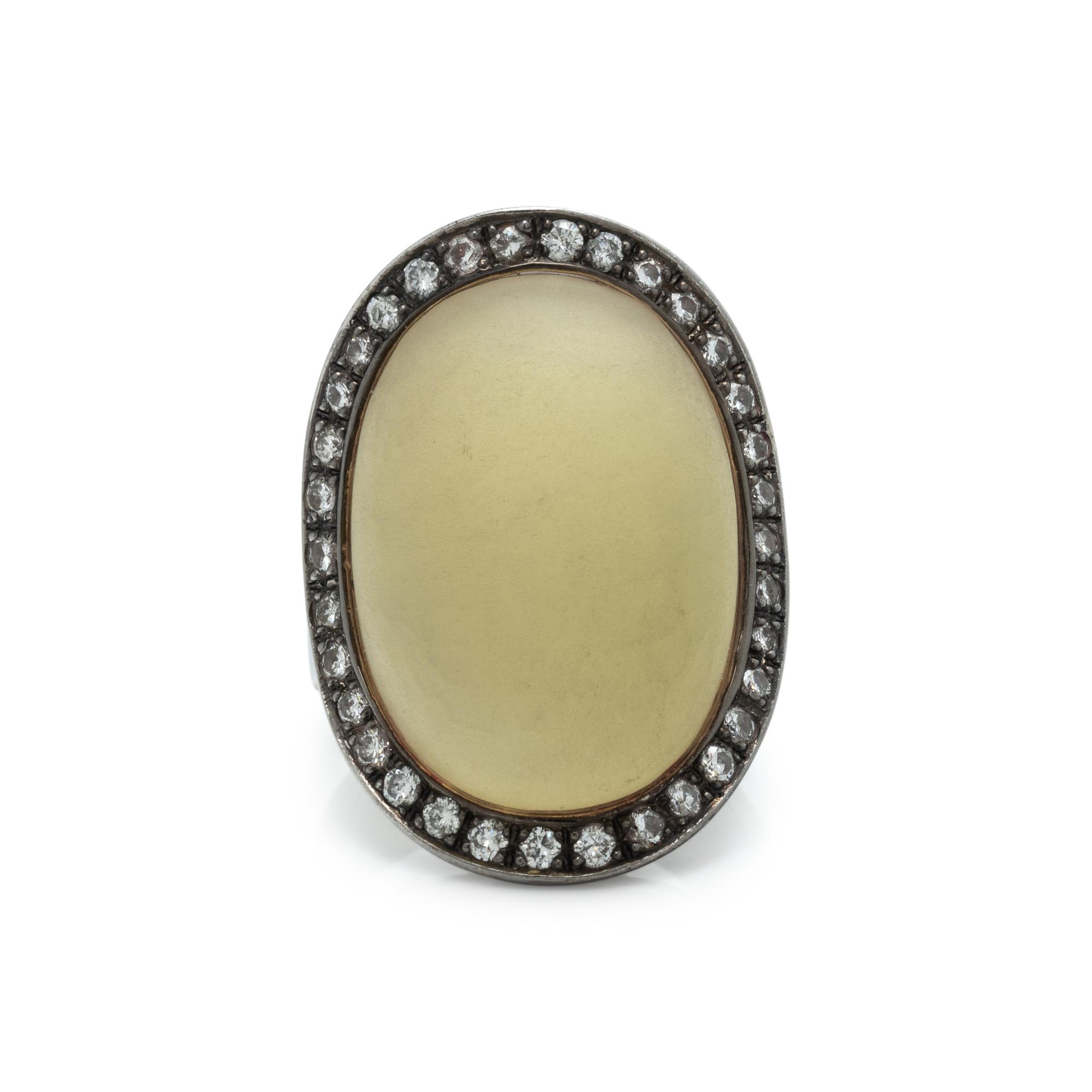 QUARTZ AND DIAMOND RING
