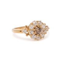 COLORED DIAMOND AND DIAMOND RING