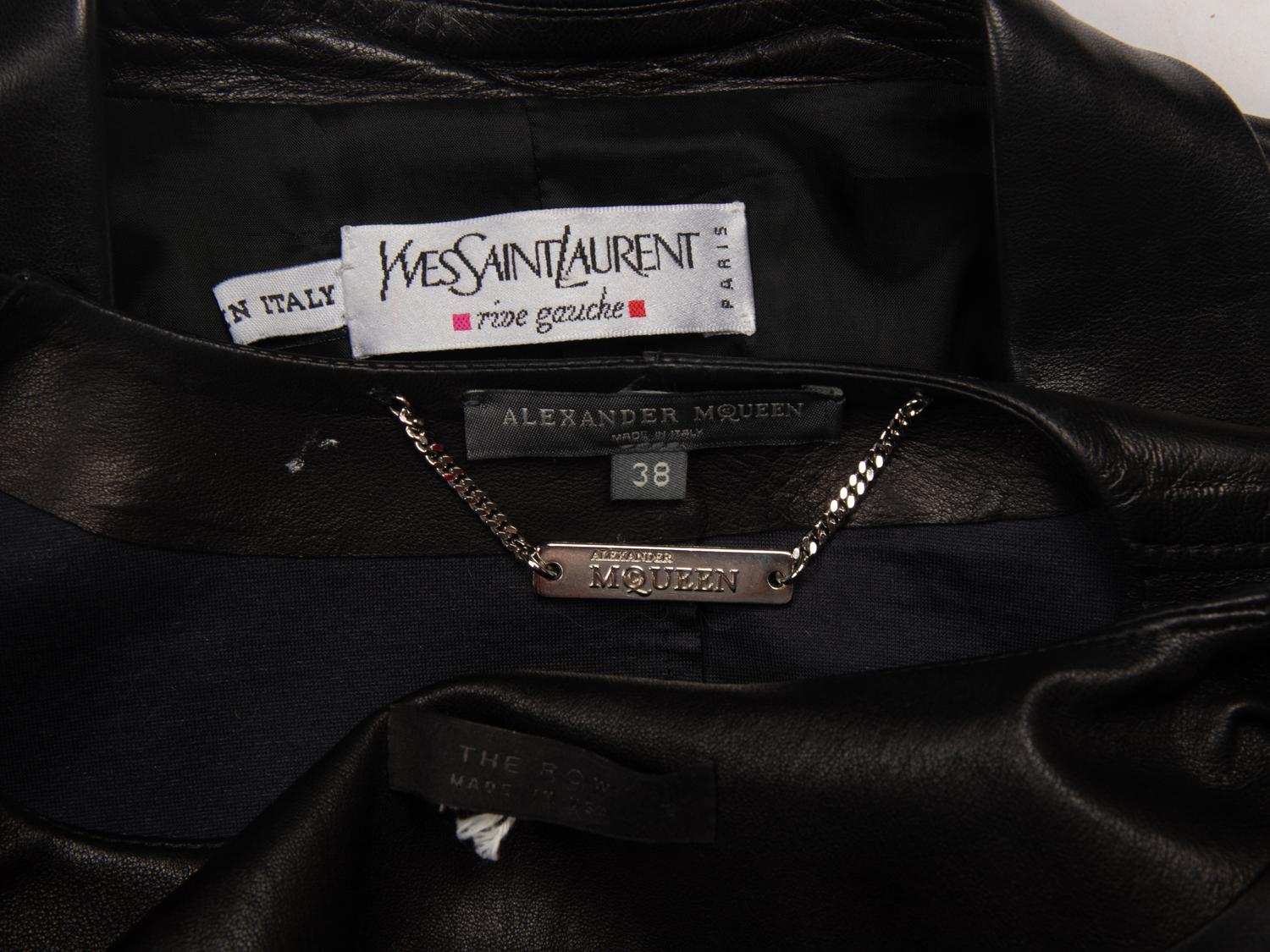 Three Designer Black Leather Jackets