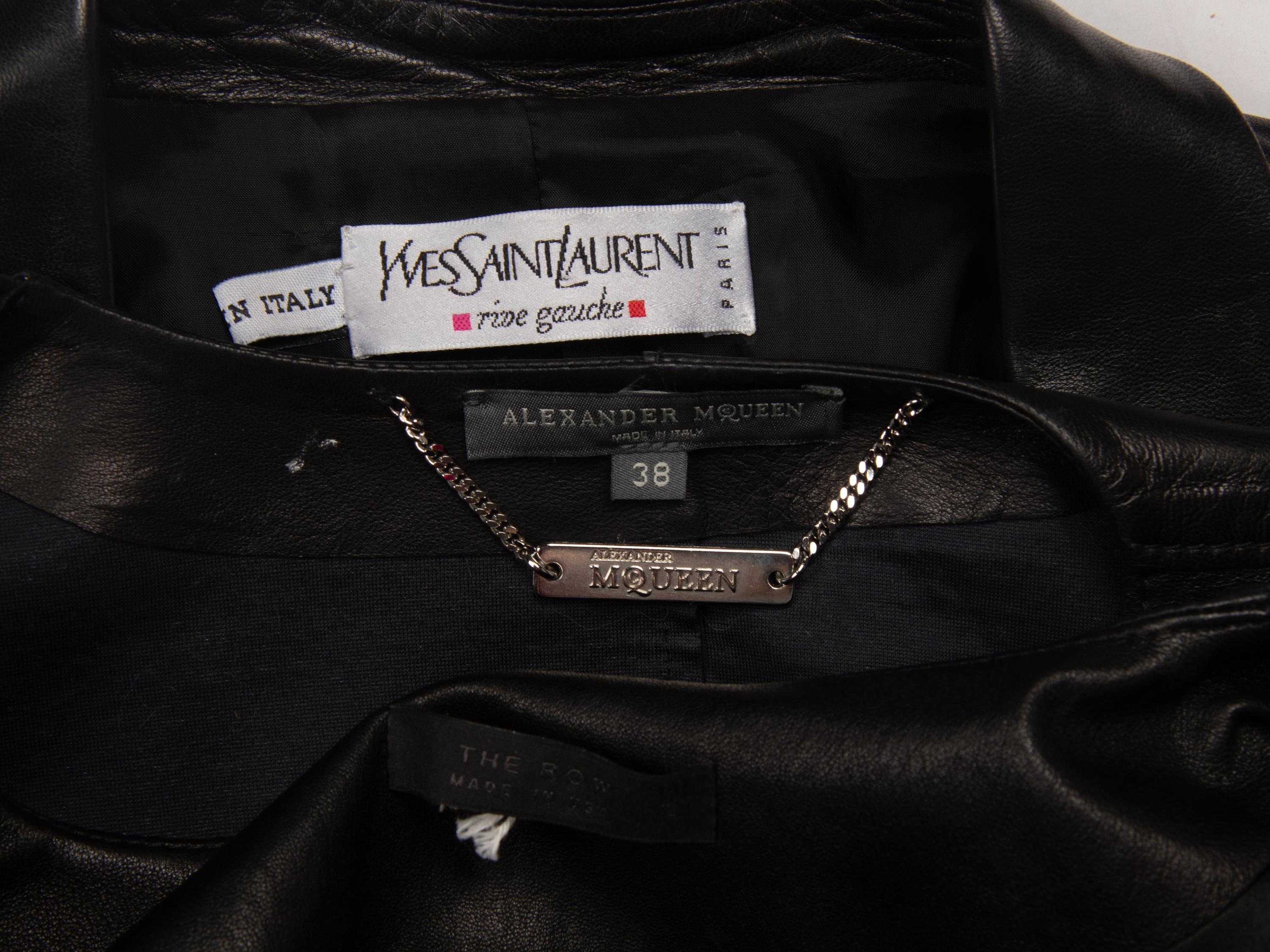 Three Designer Black Leather Jackets