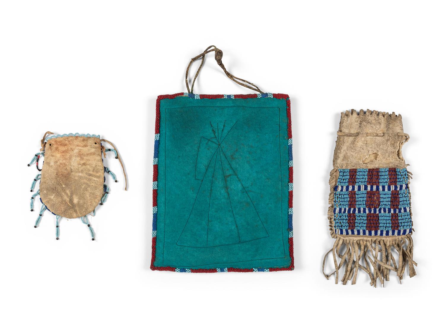 Collection of Beaded Hide Bags and Purses