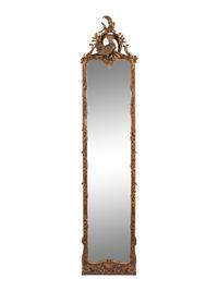 A Continental Painted and Parcel Gilt Pier Mirror