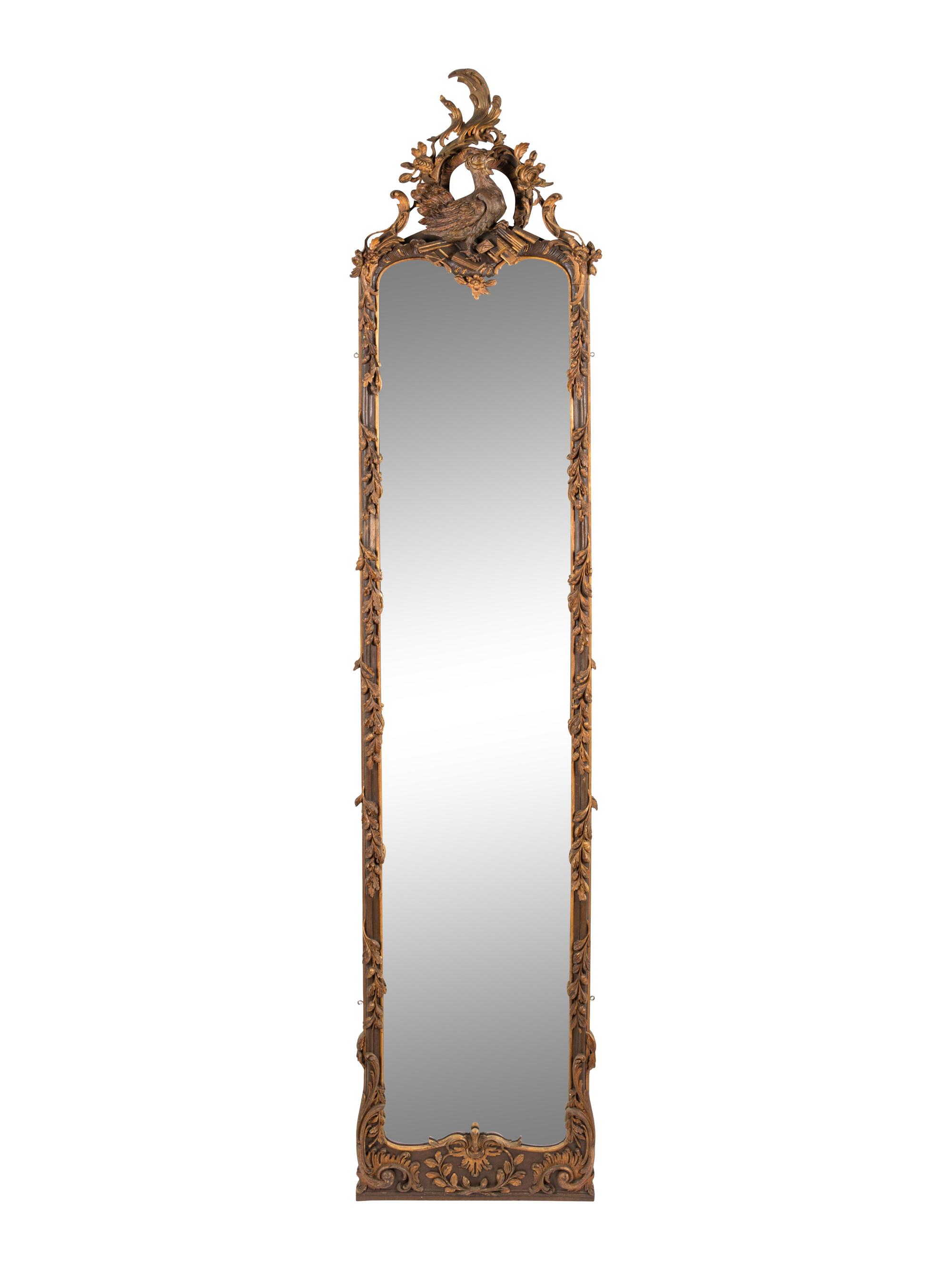 A Continental Painted and Parcel Gilt Pier Mirror