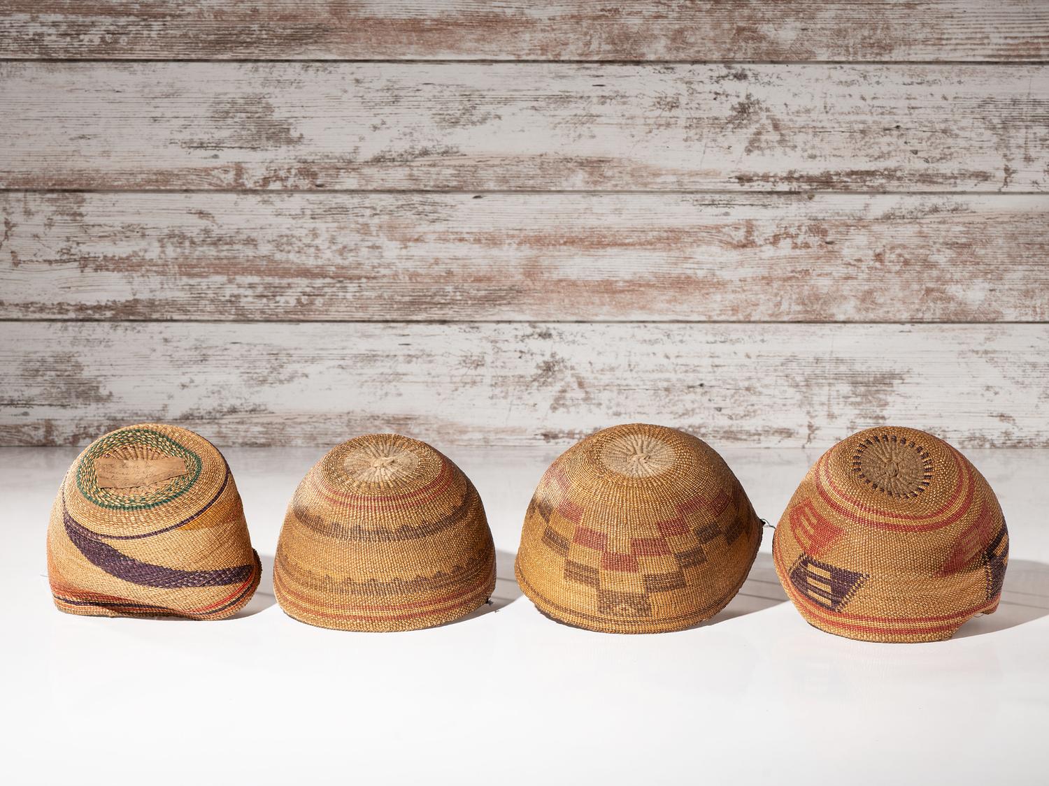 Modoc Polychrome Basketry Hats