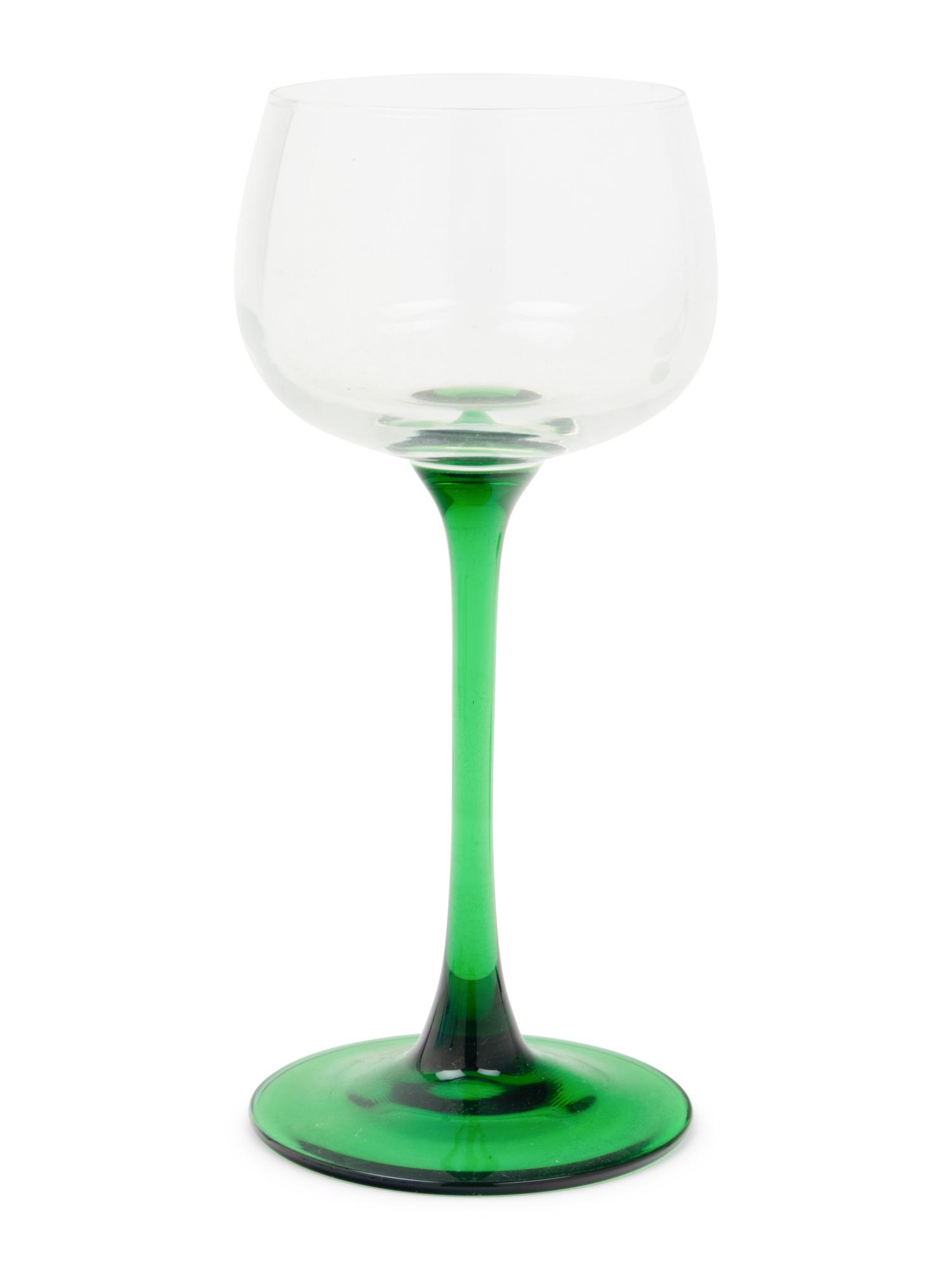 A Collection of Colored Glass Stemware